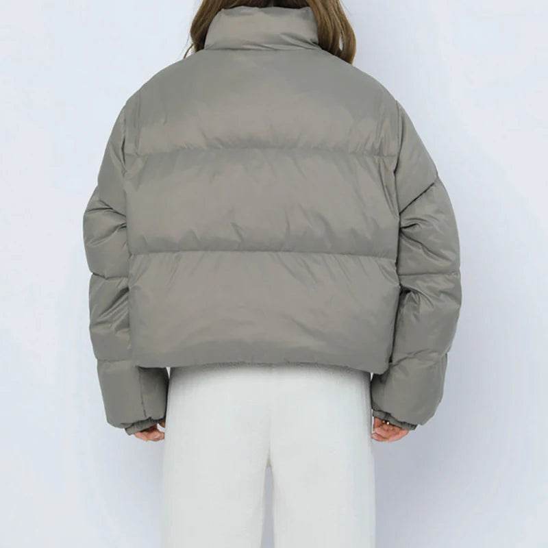 ABRINI Women's Winter Mock Neck Down Coat - Cozy & Stylish Outwear - Buy Center UK