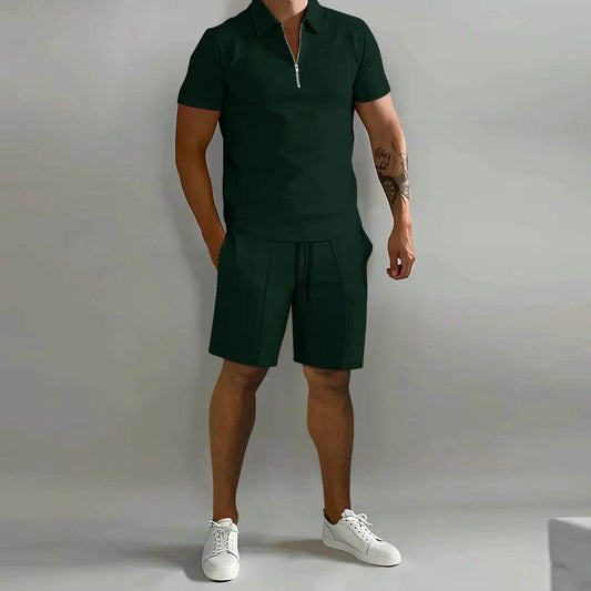 Buy Center Men's Casual Sports Suit - Stylish Polo & Shorts Set - Buy Center UK