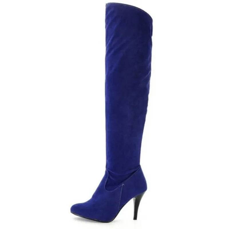 Buy Center Women's Over Knee Boots - Thin High Heels, Plus Sizes 34-50 - Buy Center UK