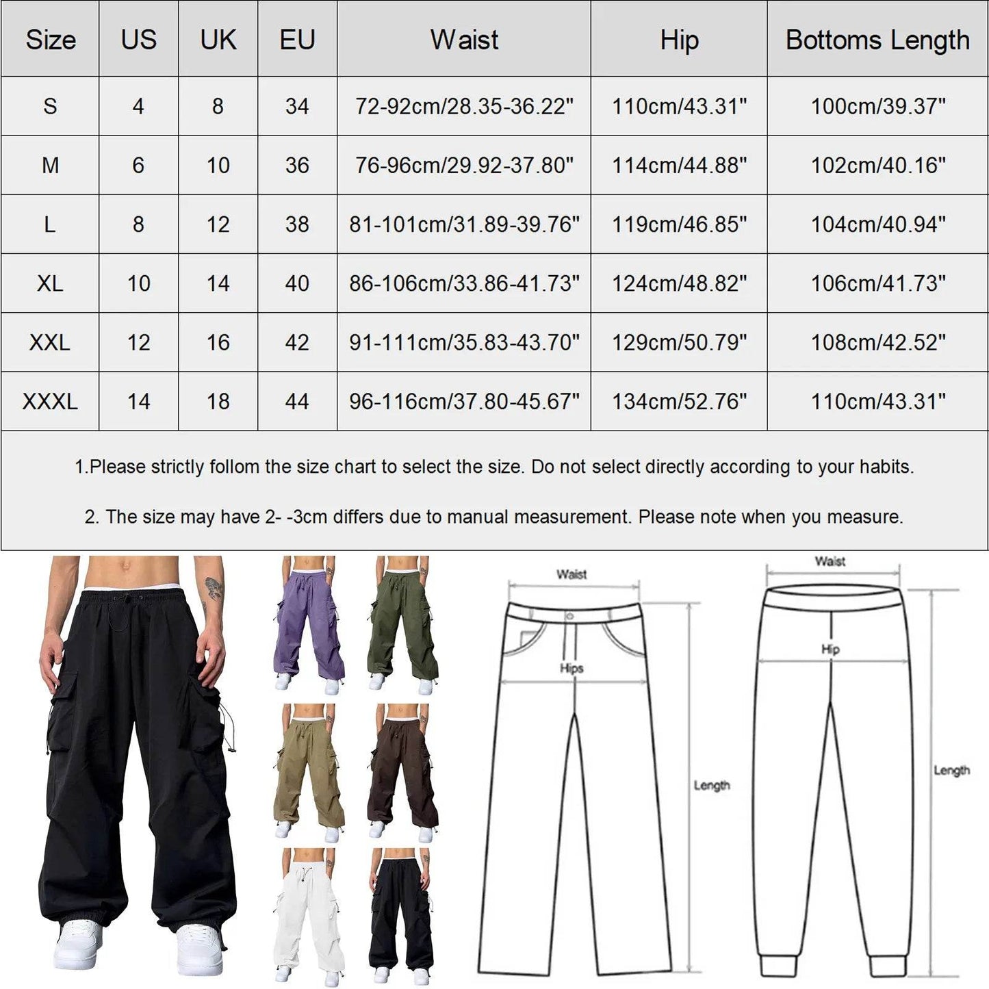 Men's Casual Mid Waist Sports Pants - Multi Pocket & Breathable Fit - Buy Center UK
