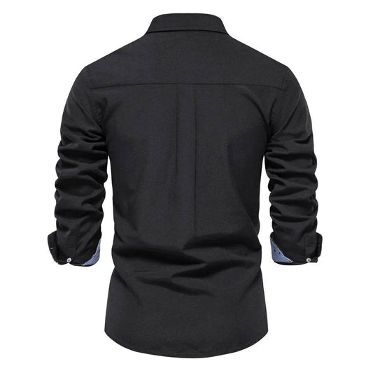 AIOPESON Men's Oxford Shirt - Cotton Blend, Long Sleeve & Casual Style - Buy Center UK