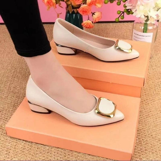 Buy Center Women’s Chunky Heels - Casual Slip-On Summer Pumps - Buy Center UK