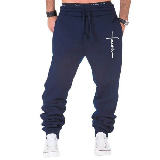 Buy Center Men's Jogger Pants - New Faith Printed Trousers S-3XL - Buy Center UK