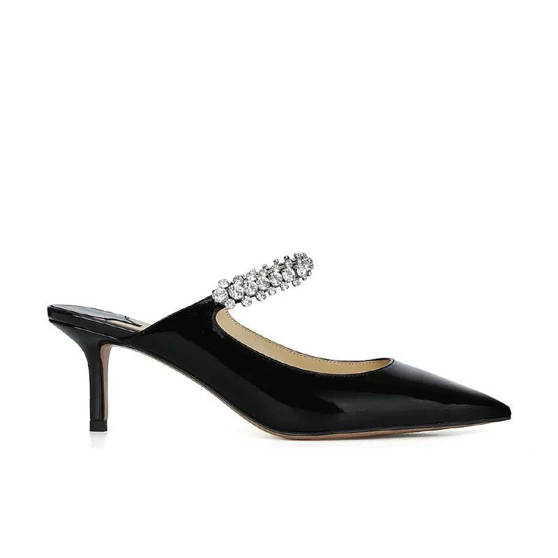 Women's Pointed Toe Mules - Rhinestone Stiletto Sandals for Summer - Buy Center UK