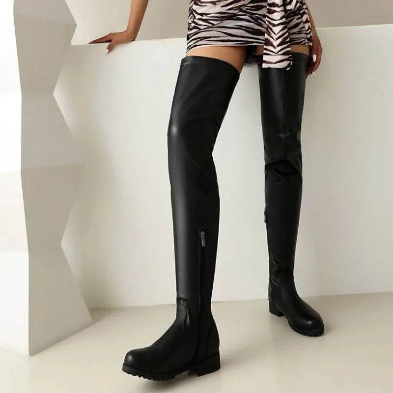 Buy Center Women's Knee High Boots - Thick Heeled Plus Sizes 35-48 - Buy Center UK