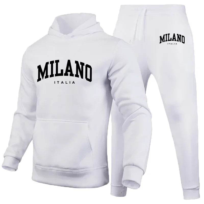 Buy Center Men’s Luxury Milano Print Hoodie Set - Casual Streetwear - Buy Center UK