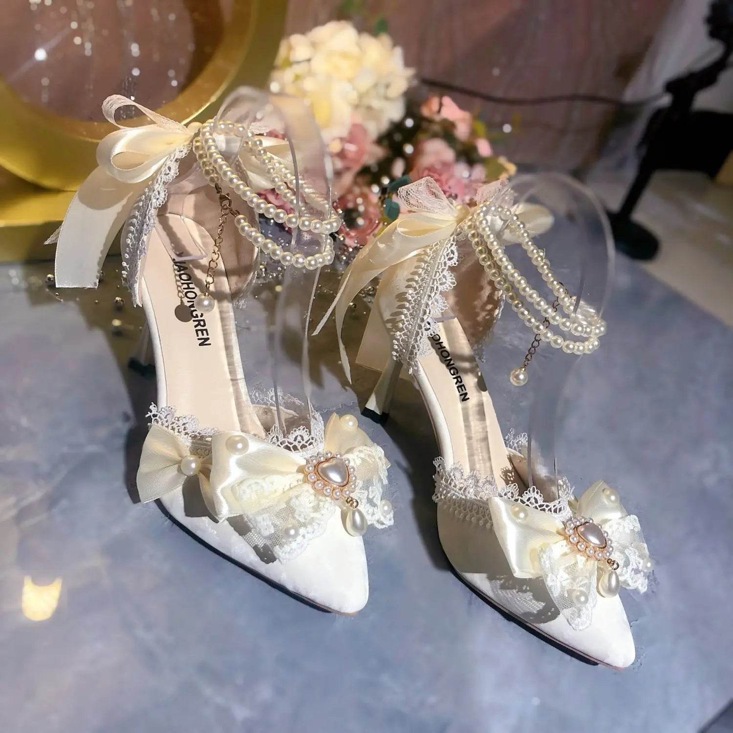 Buy Center Luxury White Bridal Mary Jane Shoes - Elegant Heels for Women - Buy Center UK