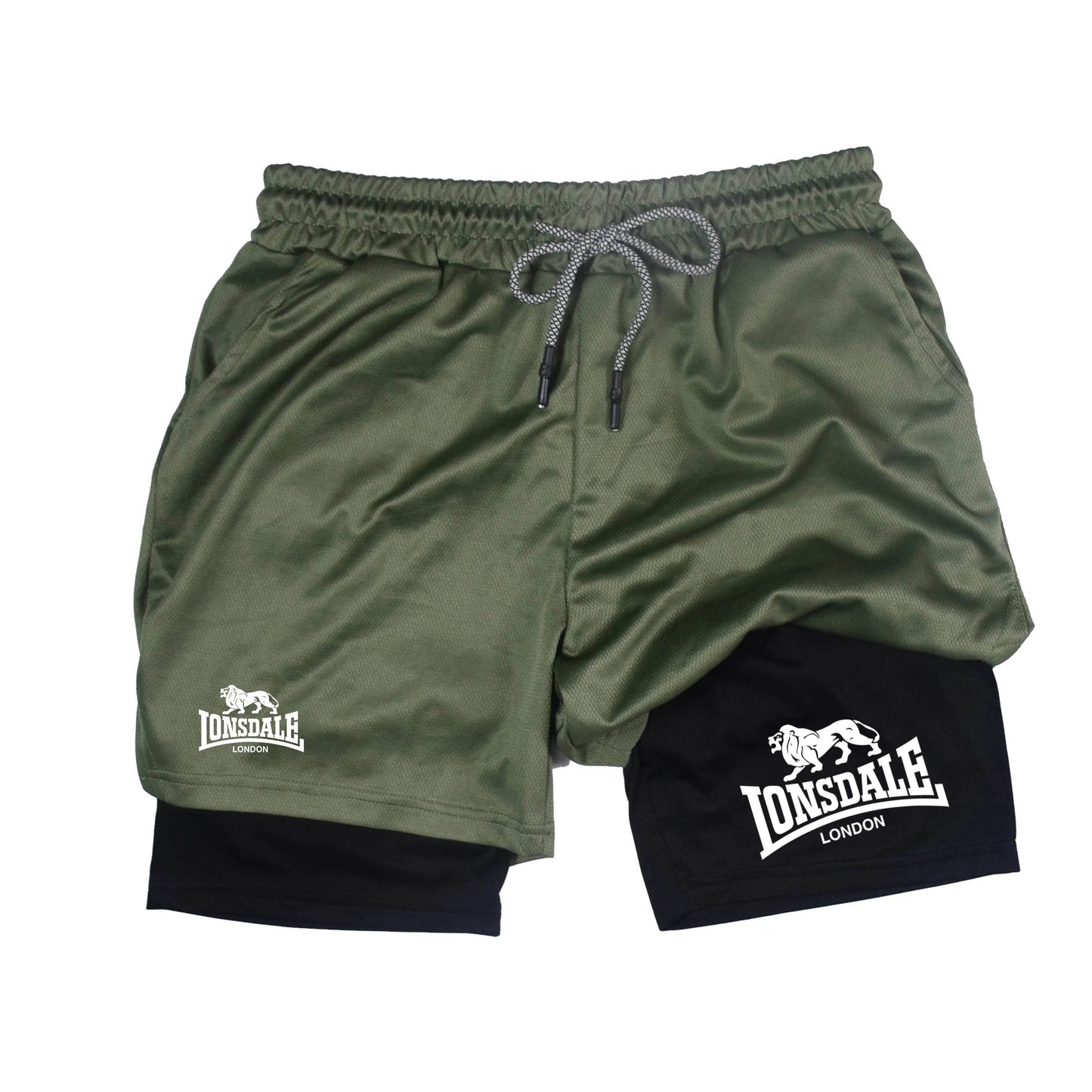 Lonsdale 2 in 1 Running Shorts for Men - Phone Pocket & Towel Loop - Buy Center UK