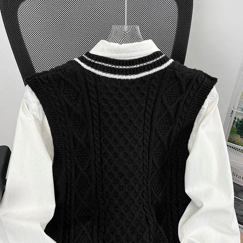 Buy Center Men's Loose Knitted Vest - Thickened Sleeveless V-Neck - Buy Center UK