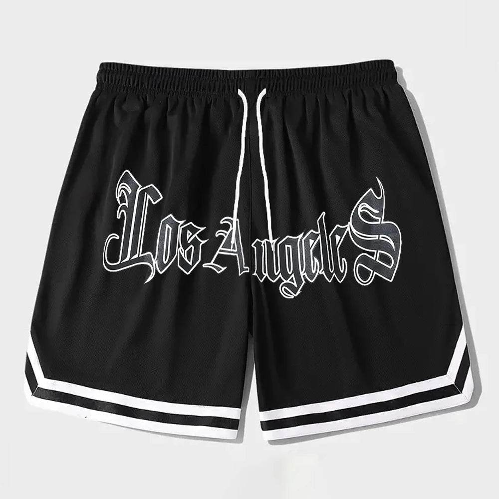 Buy Center Los Angeles Print Men's Casual Shorts - Gothic Chic Style - Buy Center UK