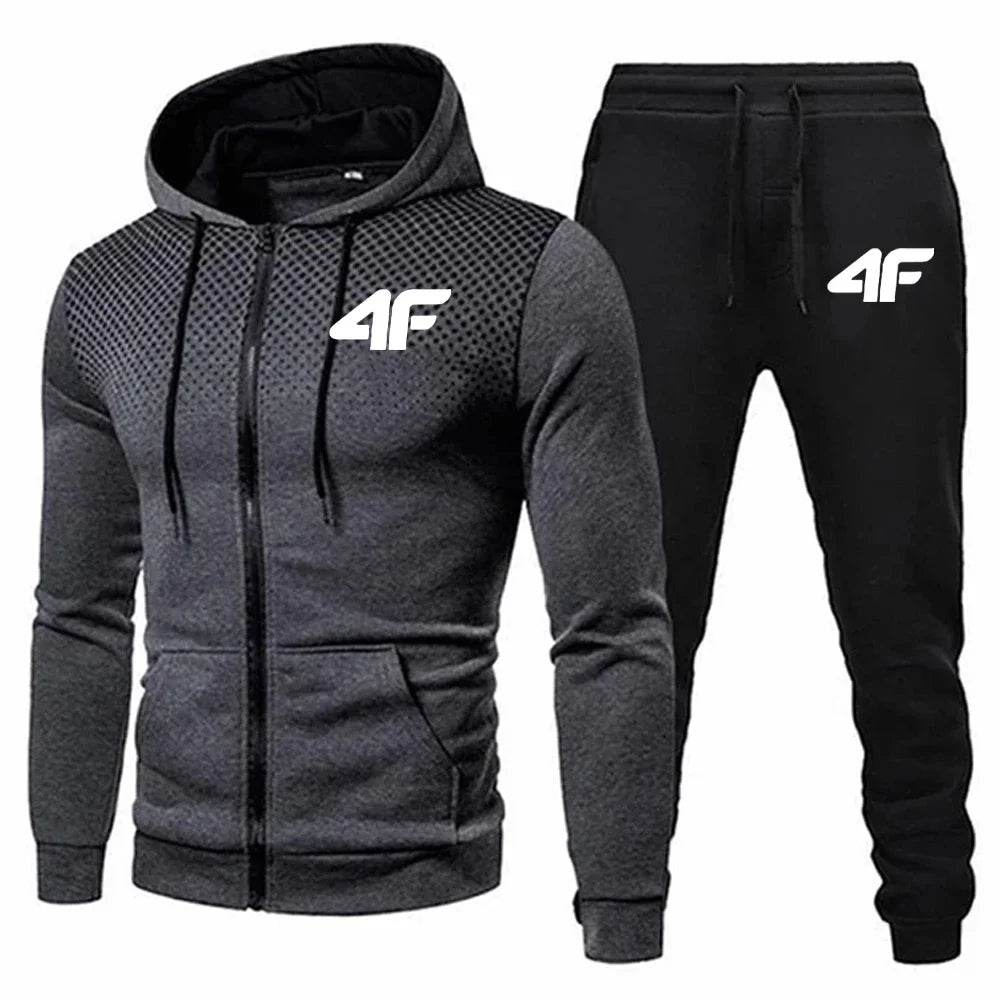 Buy Center Men's Autumn Winter Tracksuit - Sporty Zipper Jacket Set - Buy Center UK