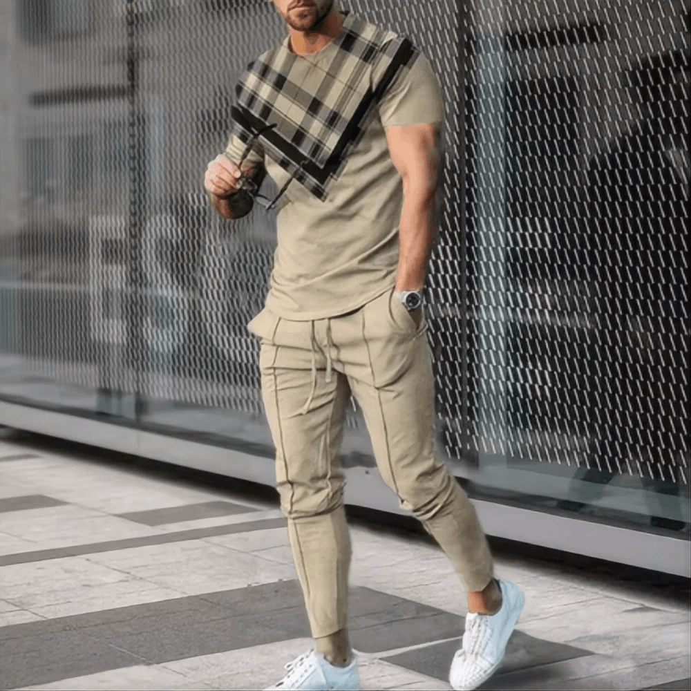 Buy Center Men's 2-Piece Jogging Suit - 3D Printed Summer Style - Buy Center UK