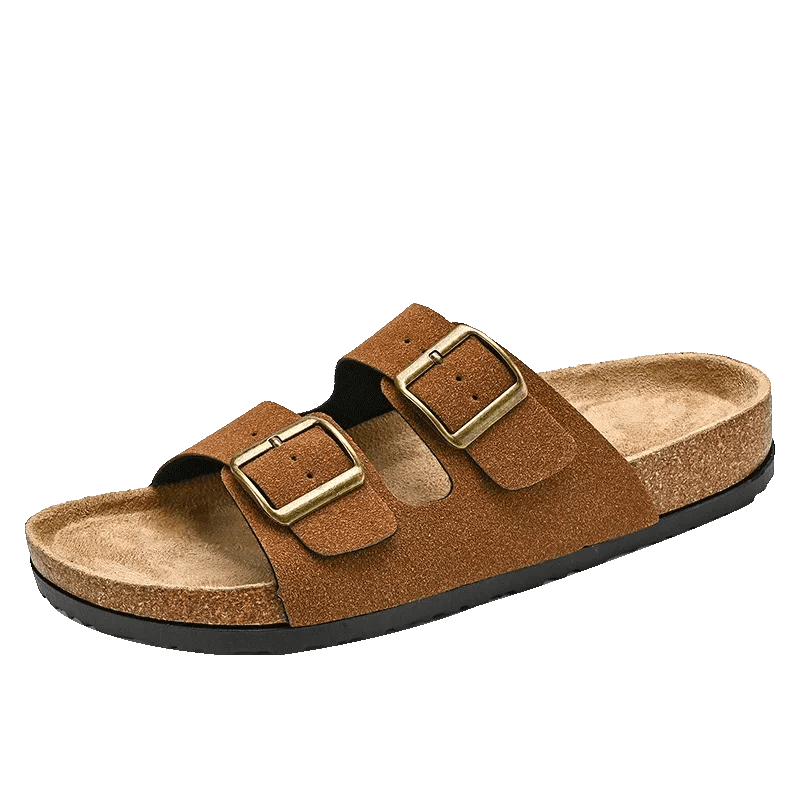 Buy Center Men's Leather Sandals - Comfortable Slip-On Summer Shoes - Buy Center UK