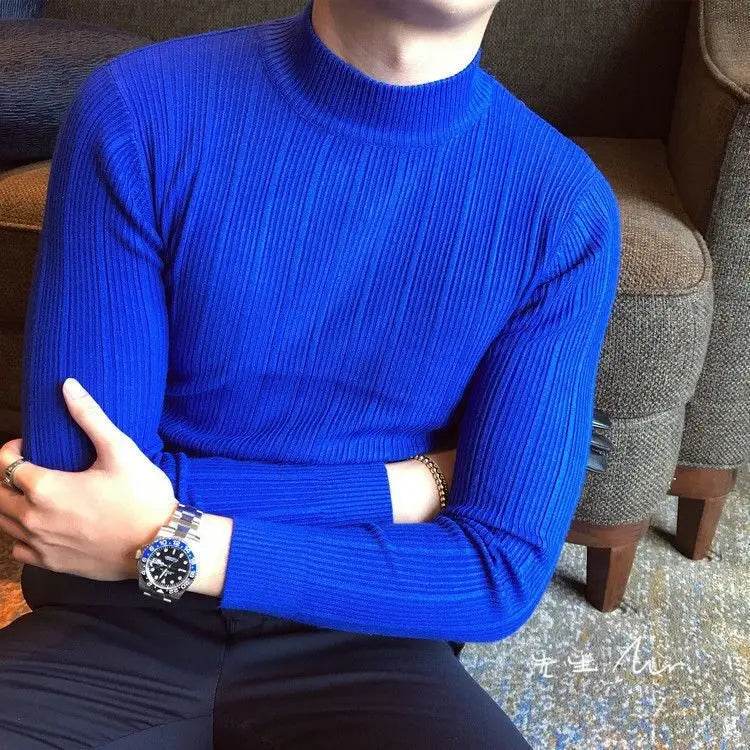 Buy Center Striped Turtleneck Sweater - Slim Fit for Men’s Style - Buy Center UK