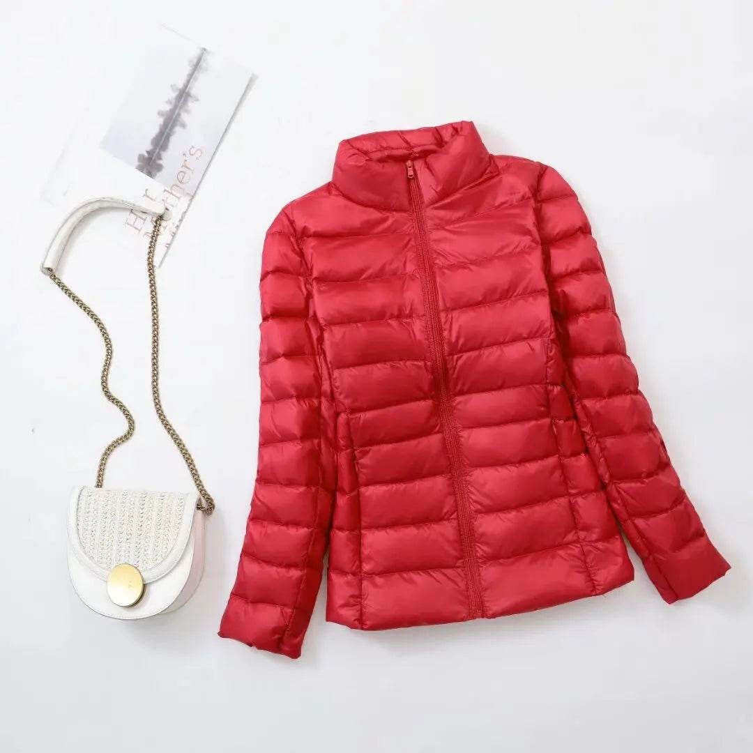 Women's Lightweight Down Jacket - Chic Slim Fit, Warm Oversized Style - Buy Center UK