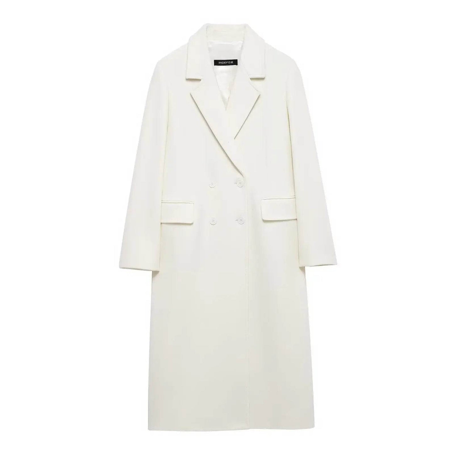 Buy Center Women's Long Double-Breasted Coat - Windproof & Chic - Buy Center UK