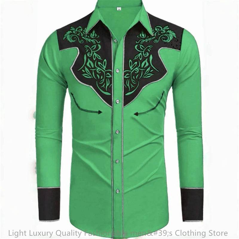 Buy Center Men's Long-Sleeved Denim Shirt - 20 Colors Available - Buy Center UK