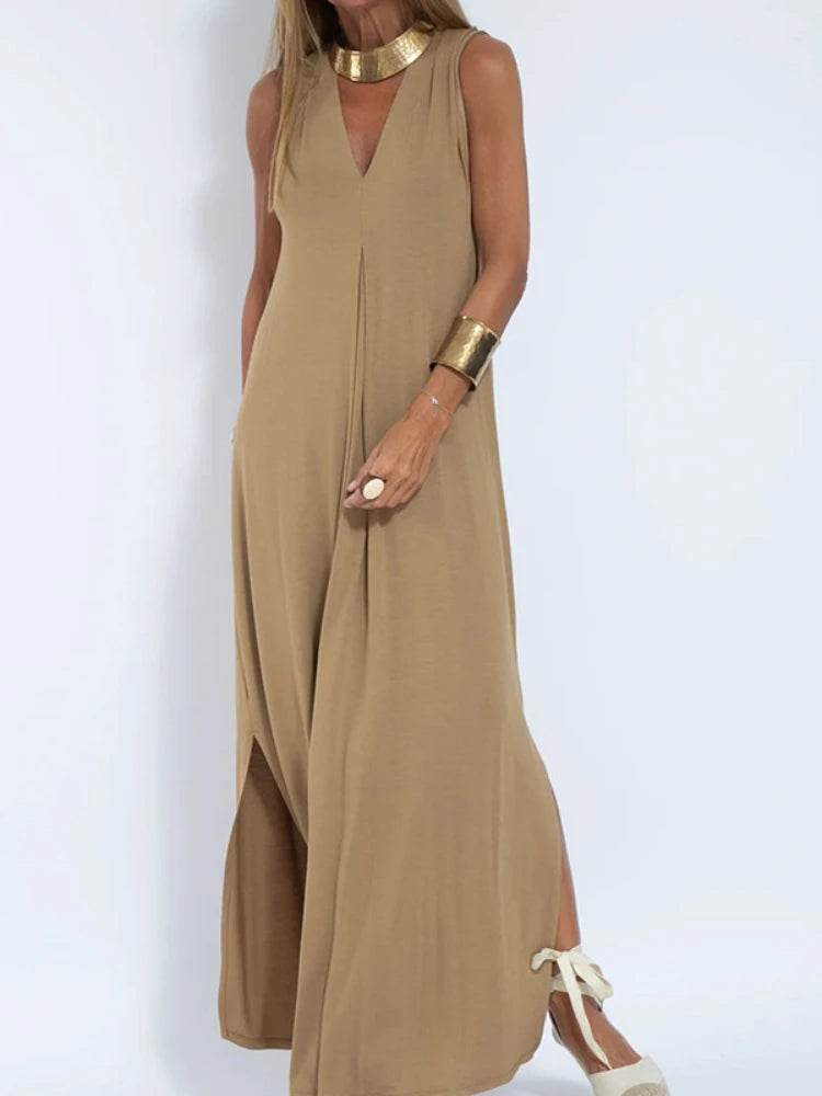 Elegant V-Neck Pullover Dress - 2025 Beach Resort Two-Piece Set - Buy Center UK