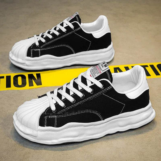 Buy Center Thick Soled Canvas Sneakers - Stylish Low Cut for Spring/Summer - Buy Center UK