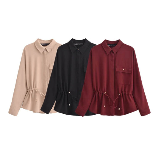 PB&ZA Women's Fashion Sets - Collared Blouse & Wide Leg Pants - Buy Center UK