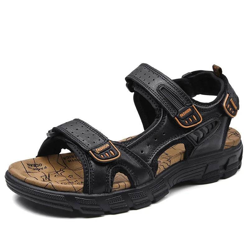 Buy Center Men's Luxury Genuine Leather Sandals - Casual & Soft - Buy Center UK