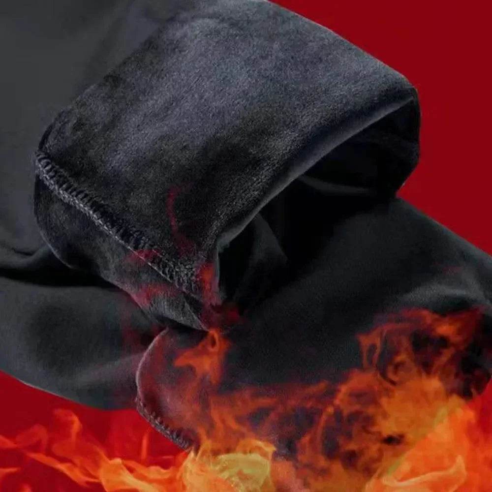 Buy Center Black Polyester Men's Thermal Pants - Warm Jogger Trousers - Buy Center UK