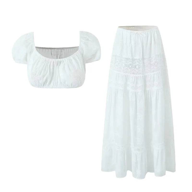 Buy Center Lace Skirt Set Dress - Summer Chic 2-Piece Outfit - Buy Center UK