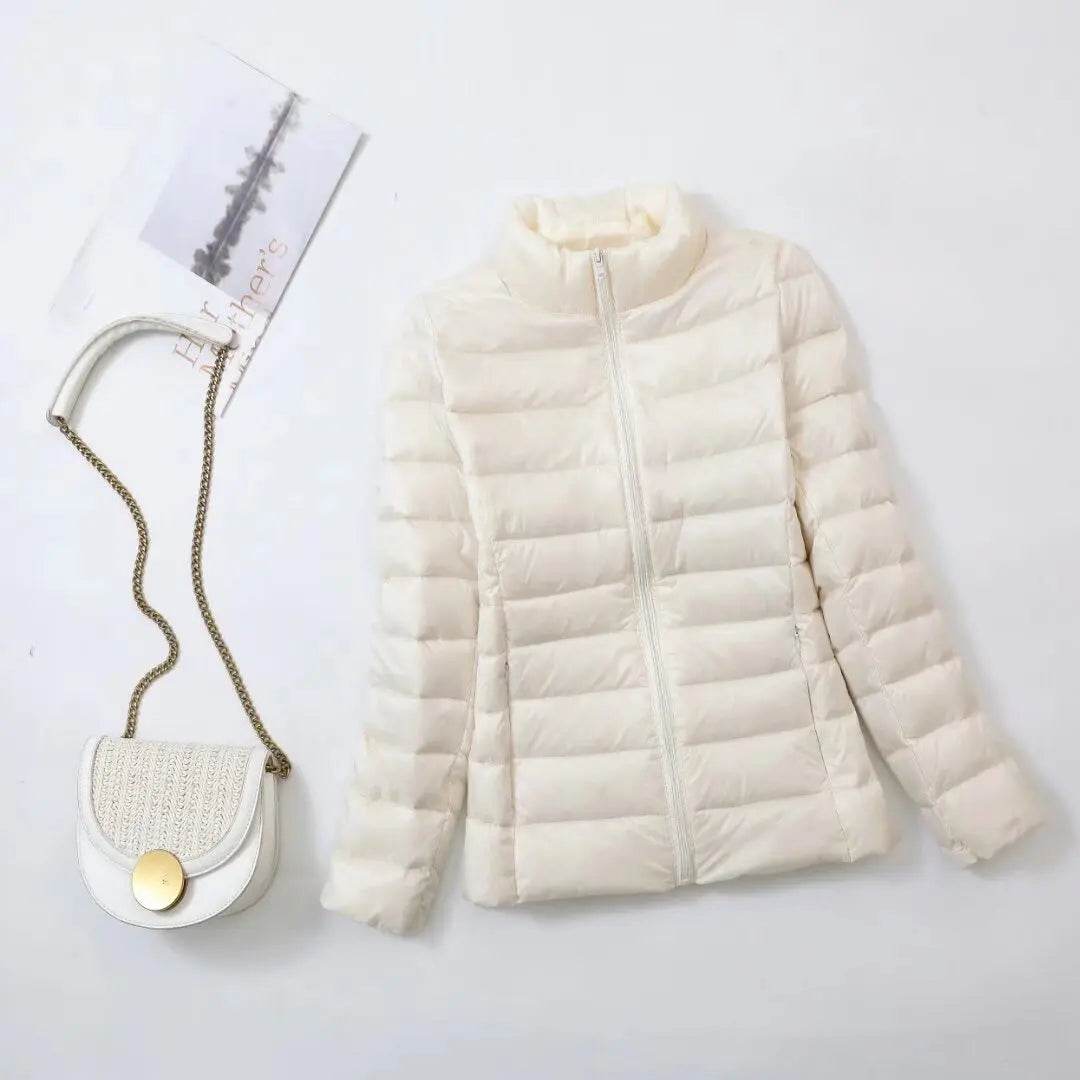 Women's Lightweight Down Jacket - Chic Slim Fit, Warm Oversized Style - Buy Center UK