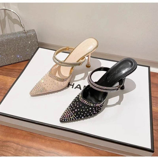 Buy Center Women High Heel Sandals - Sexy Mesh Rhinestone Design - Buy Center UK