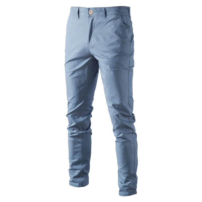 AIOPESON Men’s Slim Fit Trousers - High-Quality Cotton & Spandex - Buy Center UK