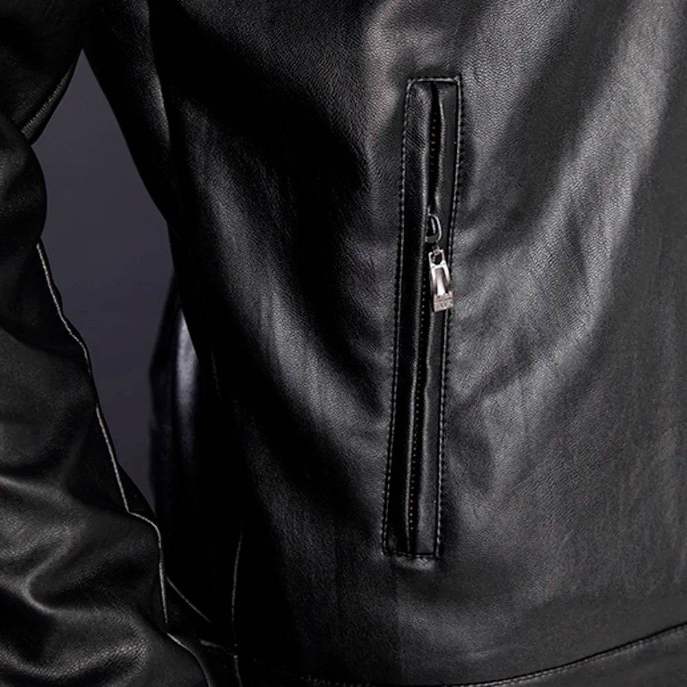Buy Center Men's Slim Leather Jacket - Custom Printed Motorcycle Coat - Buy Center UK