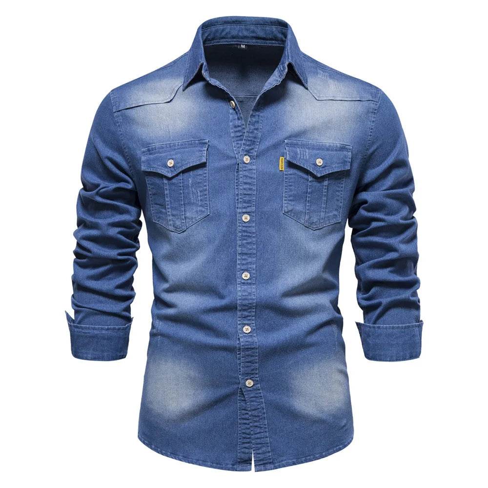 Buy Center Y2K Fashion Denim Shirt - Casual Loose Fit for Men - Buy Center UK