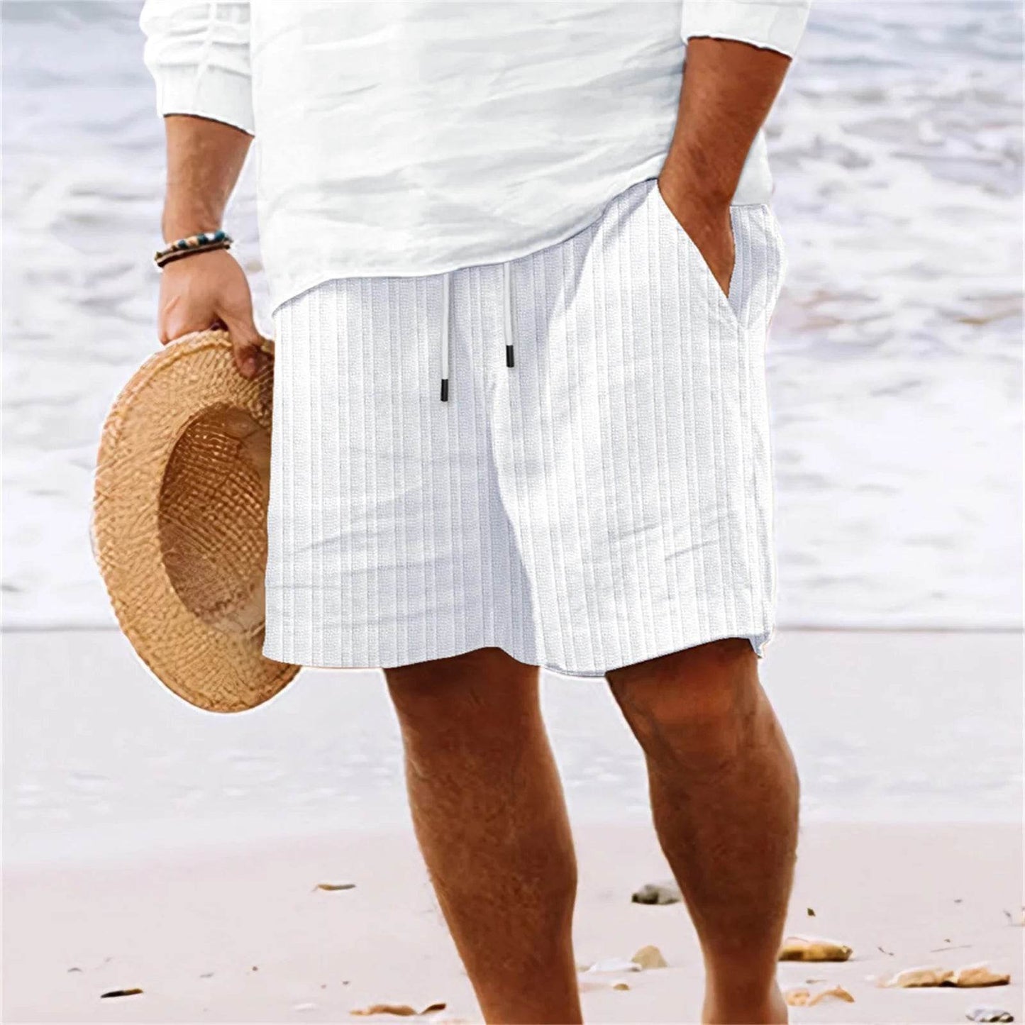 Buy Center Men's Hawaiian Beach Shorts - Lightweight, Multi-Pocket Style - Buy Center UK