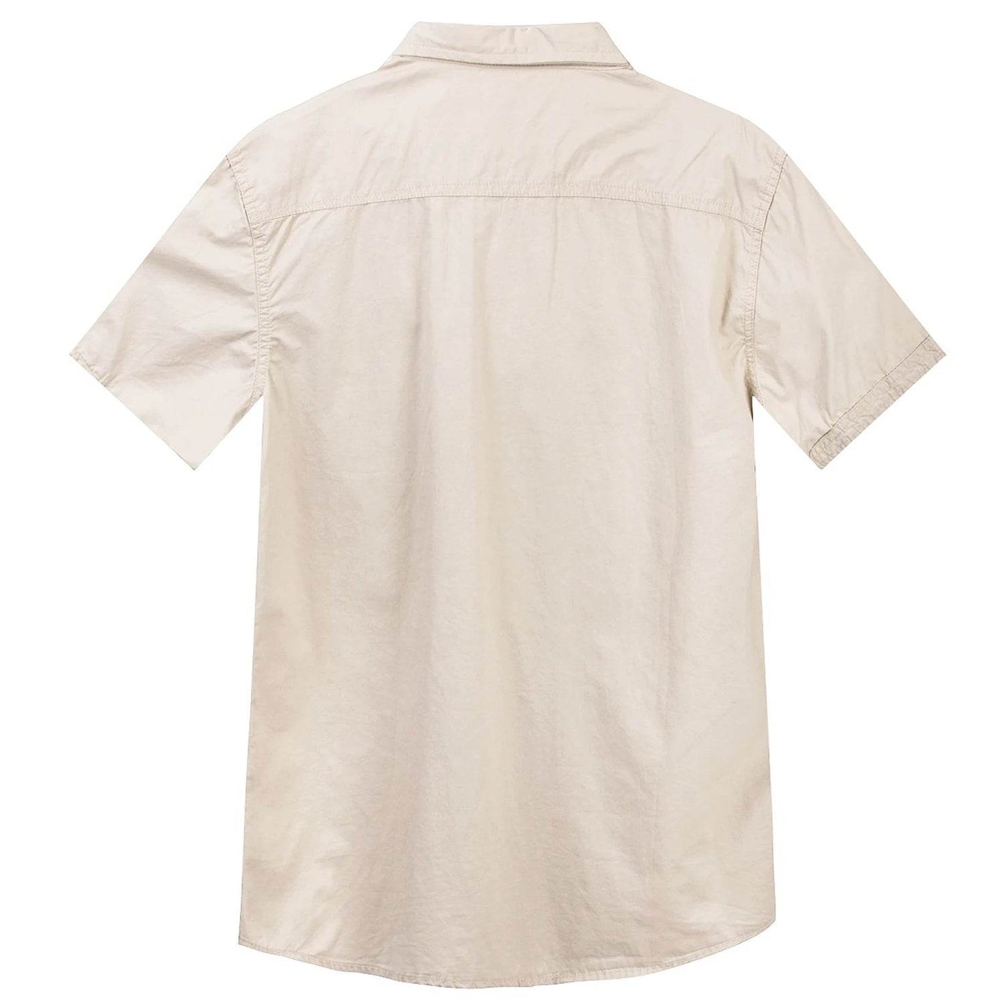 Buy Center Men's Solid Color Safari Shirt - 100% Cotton Short Sleeve - Buy Center UK