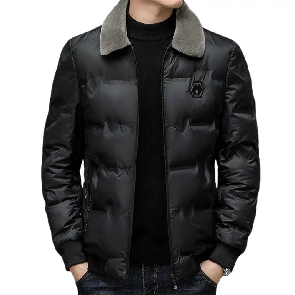 Buy Center Men’s Thickened Down Coat - Windproof, Faux Fur Lapel - Buy Center UK