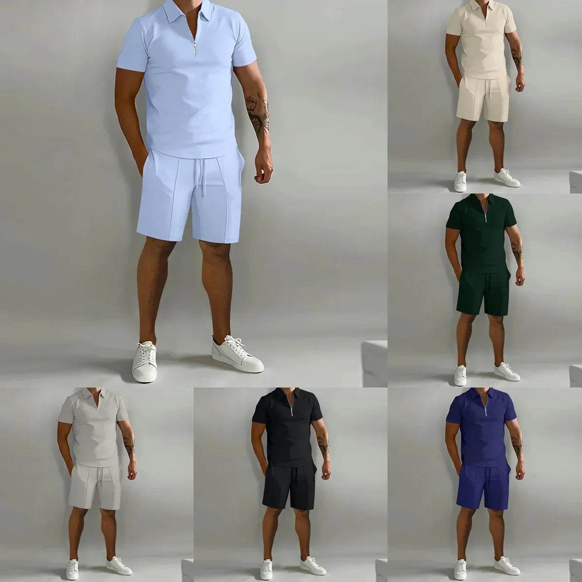 Buy Center Men's Summer Casual Sports Suit - Stylish Polo & Shorts Set - Buy Center UK
