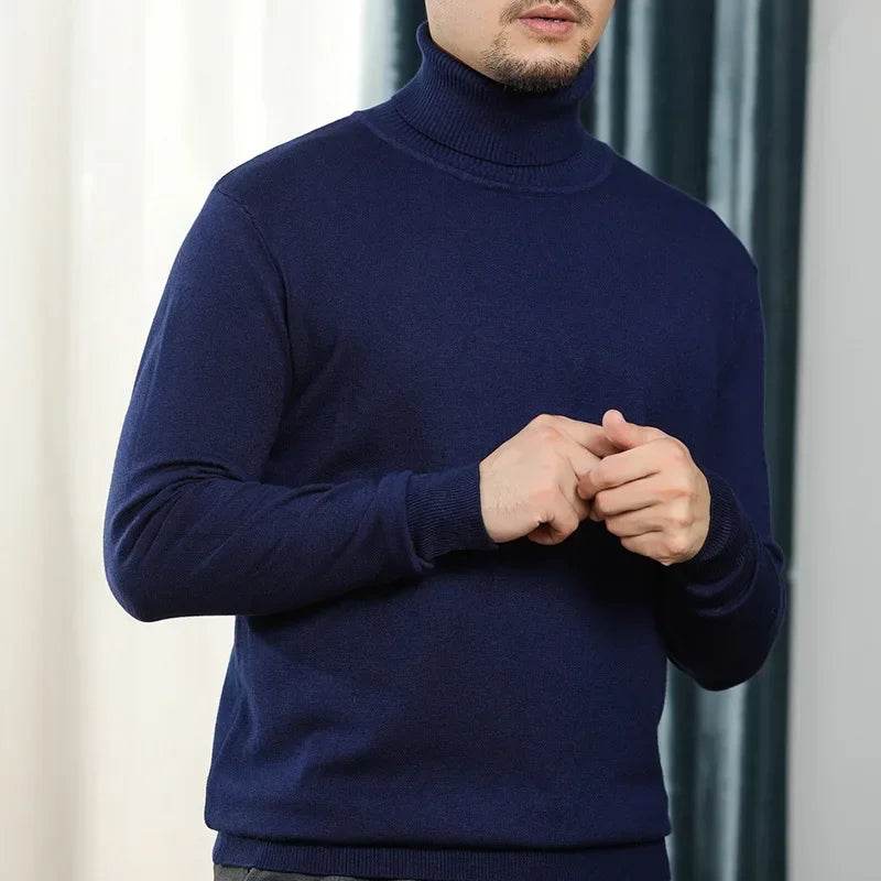 Buy Center White Turtleneck Sweater - Oversized Warm Knit Pullover - Buy Center UK