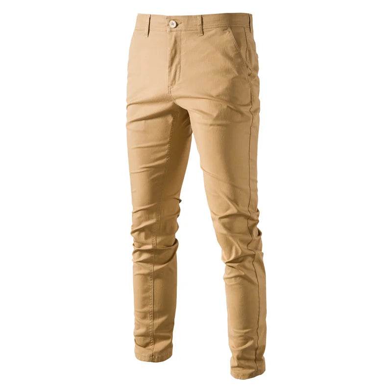 AIOPESON Men’s Slim Fit Trousers - High-Quality Cotton & Spandex - Buy Center UK