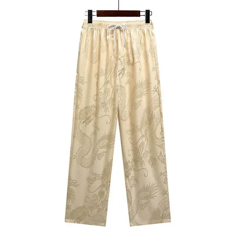 Buy Center Casual Ice Silk Tang Suit - Plus Size, Loose Fit for Men - Buy Center UK