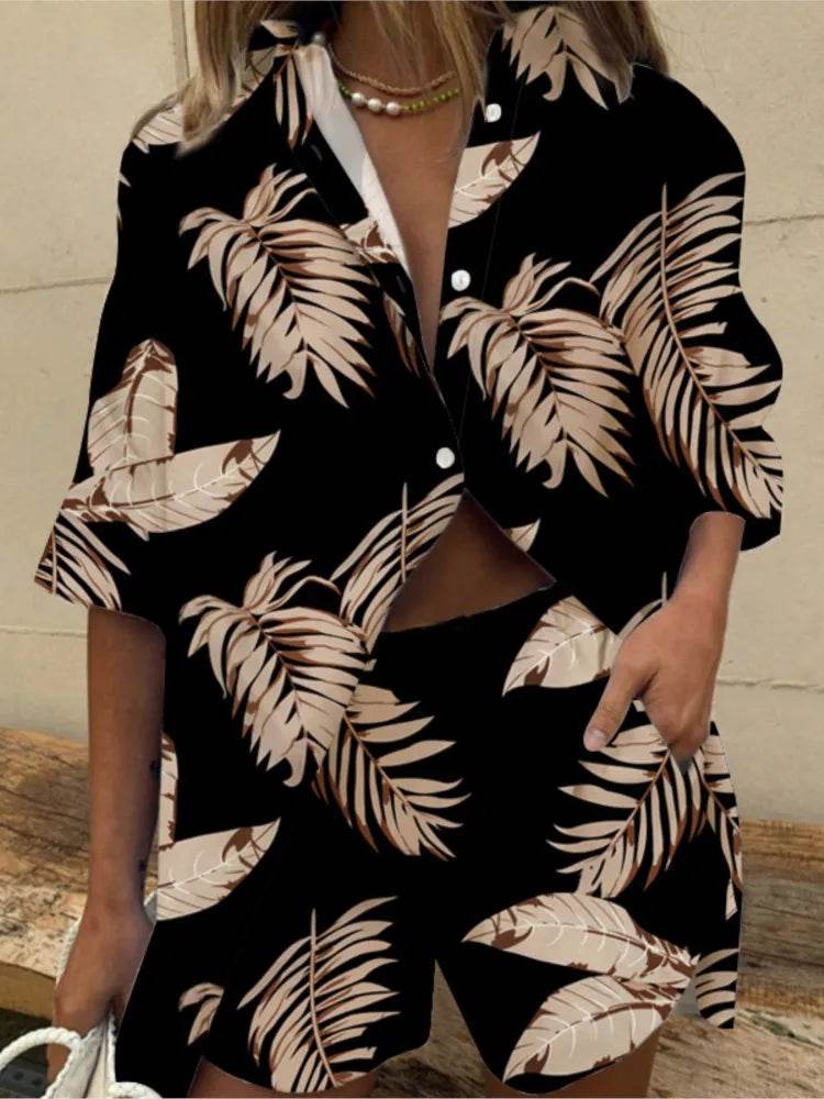 Buy Center Two Piece Women's Summer Set - Stylish Print, Loose Fit - Buy Center UK