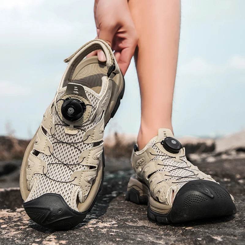 Buy Center Men's Casual Leather Sandals - Comfortable Summer Shoes - Buy Center UK