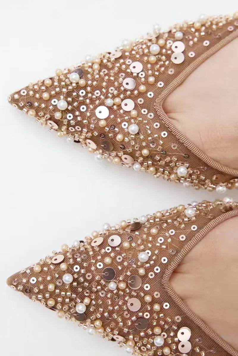 Buy Center Luxury Designer Bling Heels - Pointy Toe, Elegant Slingbacks - Buy Center UK