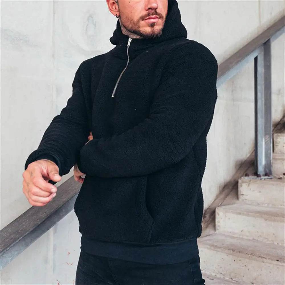 Buy Center Men's Hooded Turtleneck Fleece Sweater - Plus Size 3XL - Buy Center UK