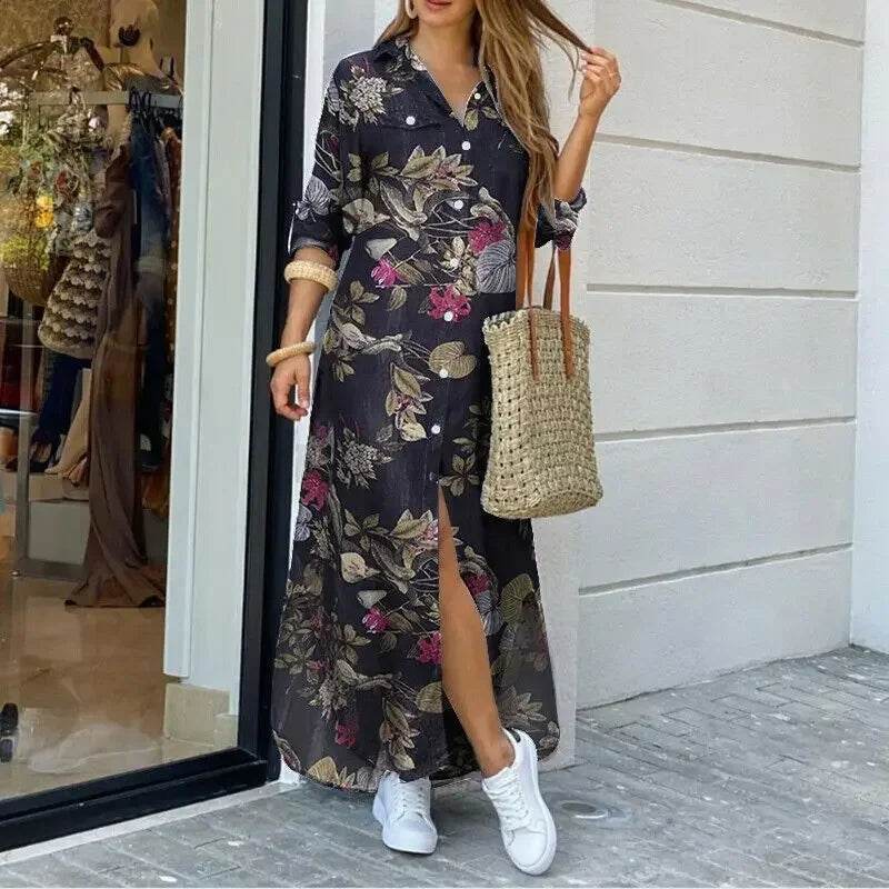 Buy Center Women's Commuter Long Dress - Loose, Casual, Stylish Print - Buy Center UK