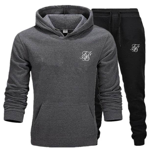 sik silk Men's Slim Tracksuit - Fashionable Sweatshirt & Sweatpants Set - Buy Center UK