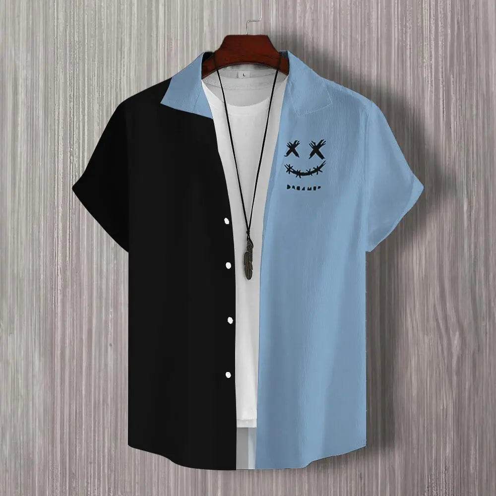 Buy Center 3D Patchwork Print Short Sleeve Shirt - Oversized Hawaiian Style - Buy Center UK