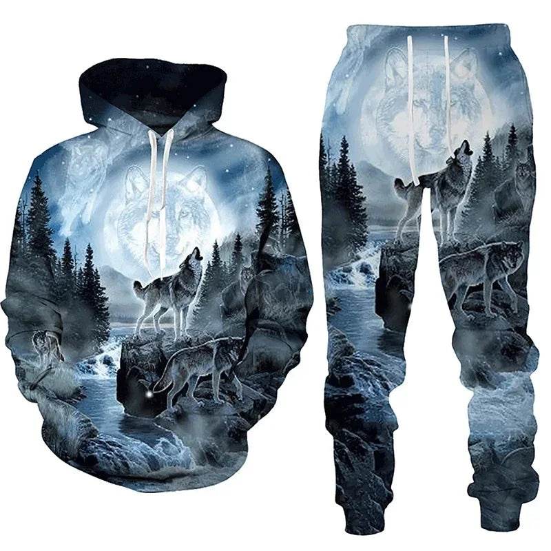 3D Tiger Printed Tracksuit Set - Unisex Hoodie & Pants, Cozy Style - Buy Center UK