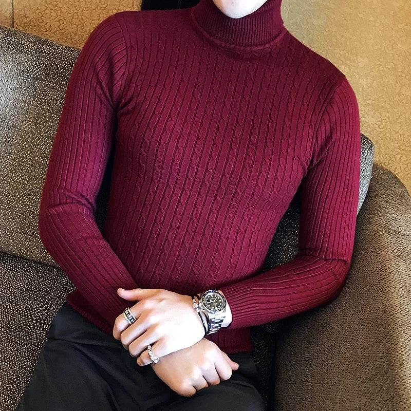 Buy Center Korean Slim Turtleneck Sweater - Warm Knit for Men - Buy Center UK