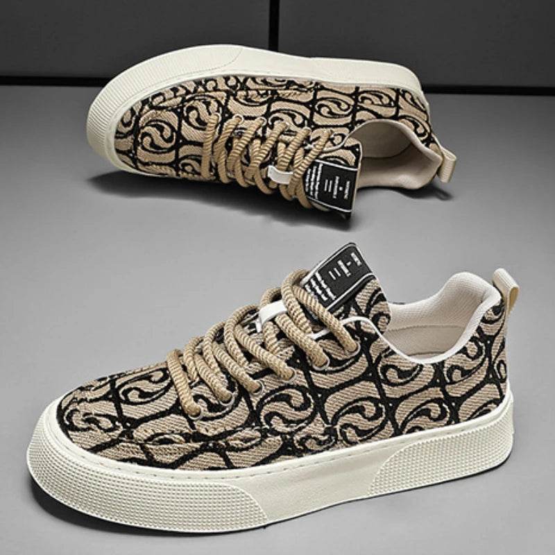 Designer Men’s Canvas Sneakers - Trendy Prints for Casual Style - Buy Center UK