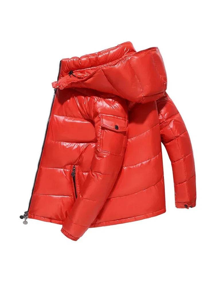 Buy Center Men's White Duck Down Coat - Stylish Hooded Parka - Buy Center UK